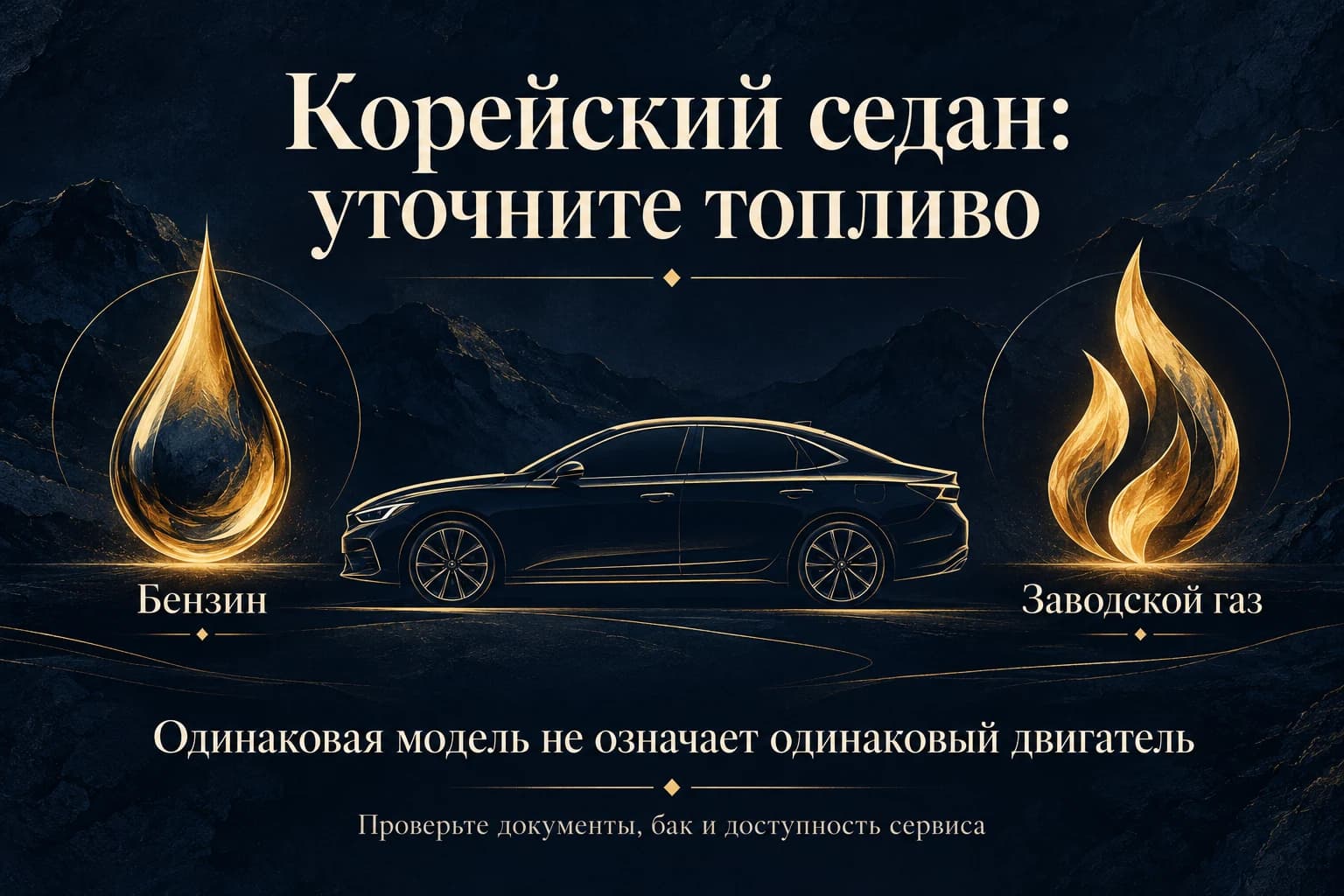 При сравнении корейских седанов нужно различать бензиновые и заводские газовые версии