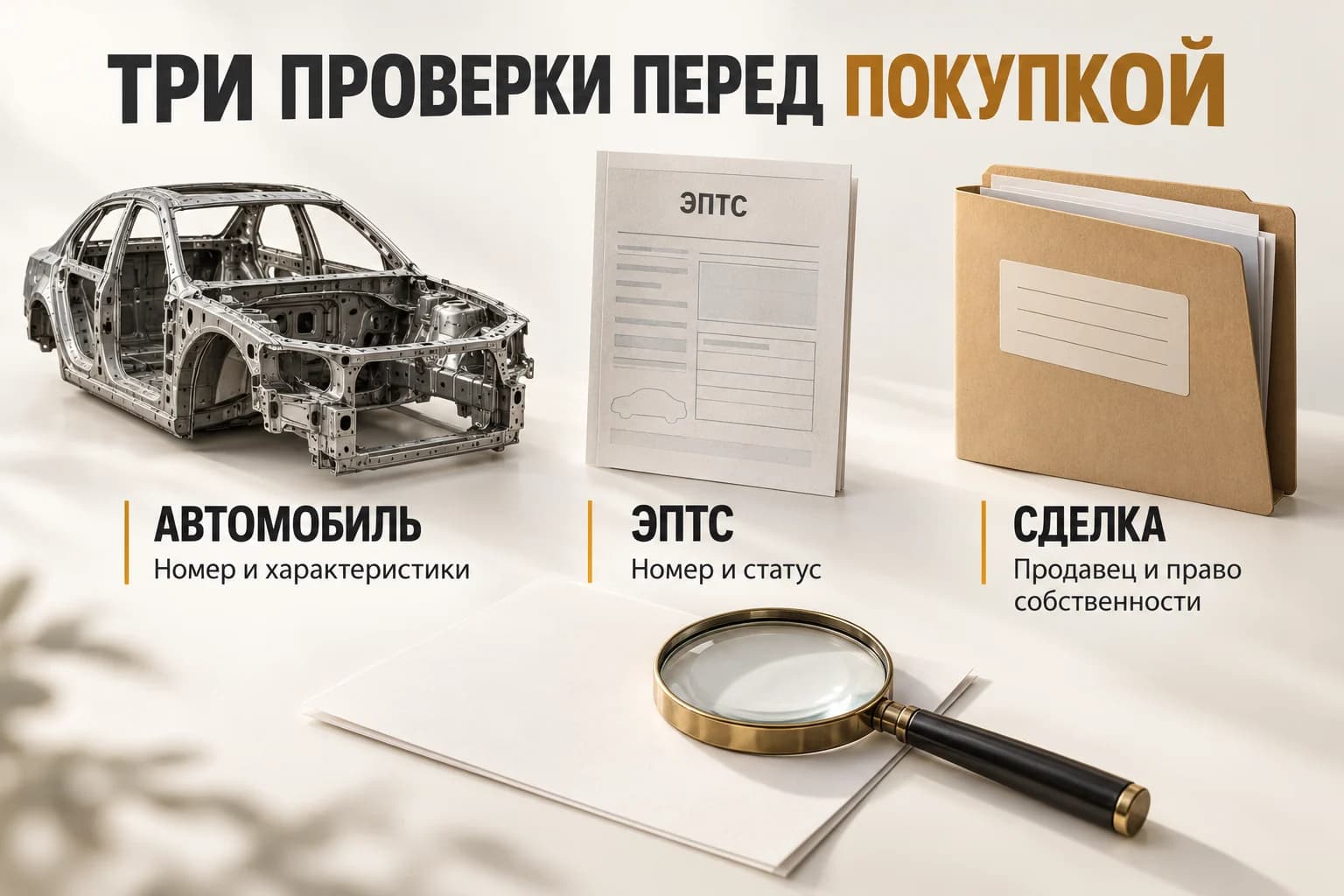 Сверка автомобиля, электронного паспорта и документов о покупке