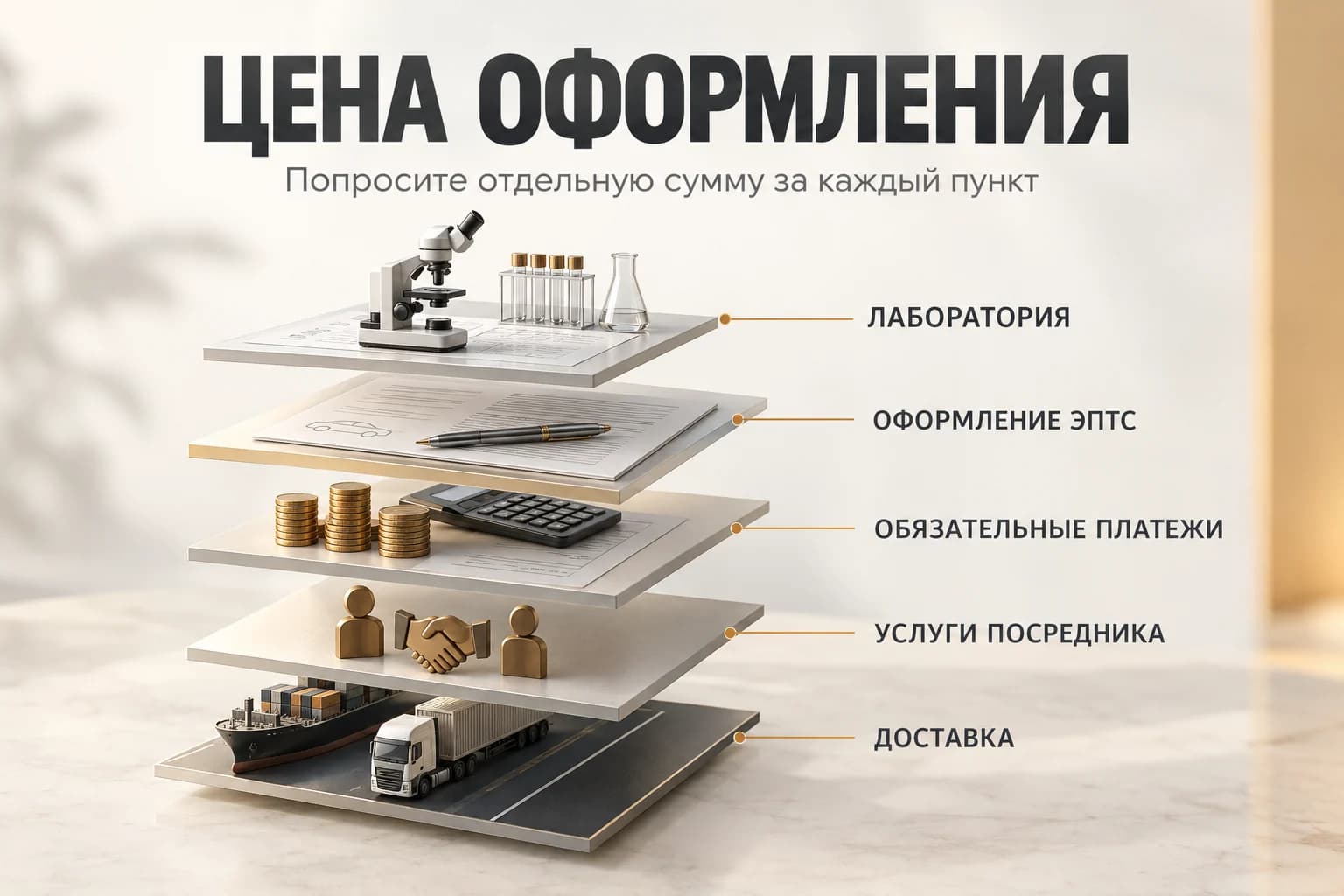 Раздельные расходы на покупку, доставку, платежи, документы и услуги