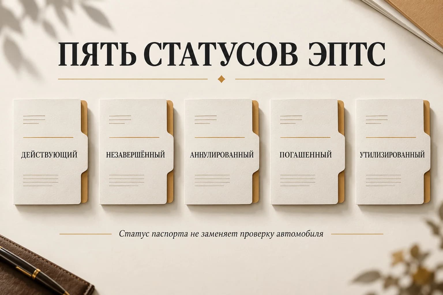 Пять статусов электронного паспорта транспортного средства