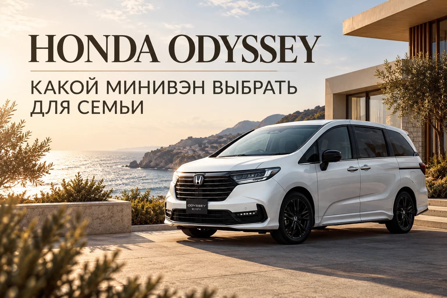 Японская Honda Odyssey e:HEV Absolute EX Black Edition 2023 с заводской эмблемой Honda