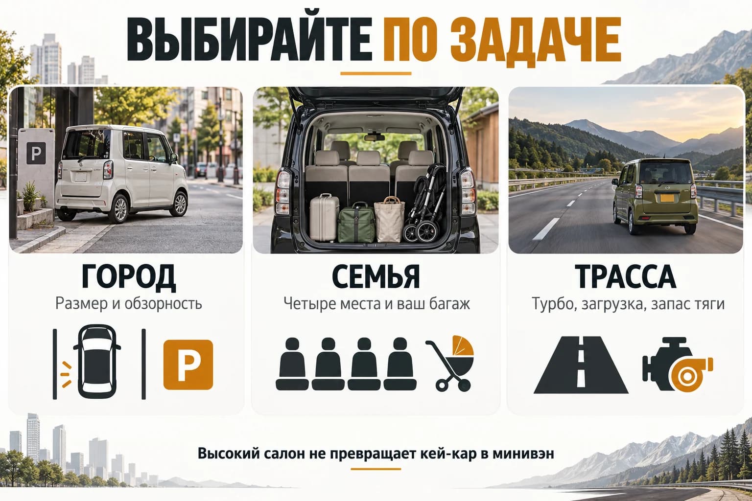 Выбор кей-кара по городским, семейным и трассовым задачам