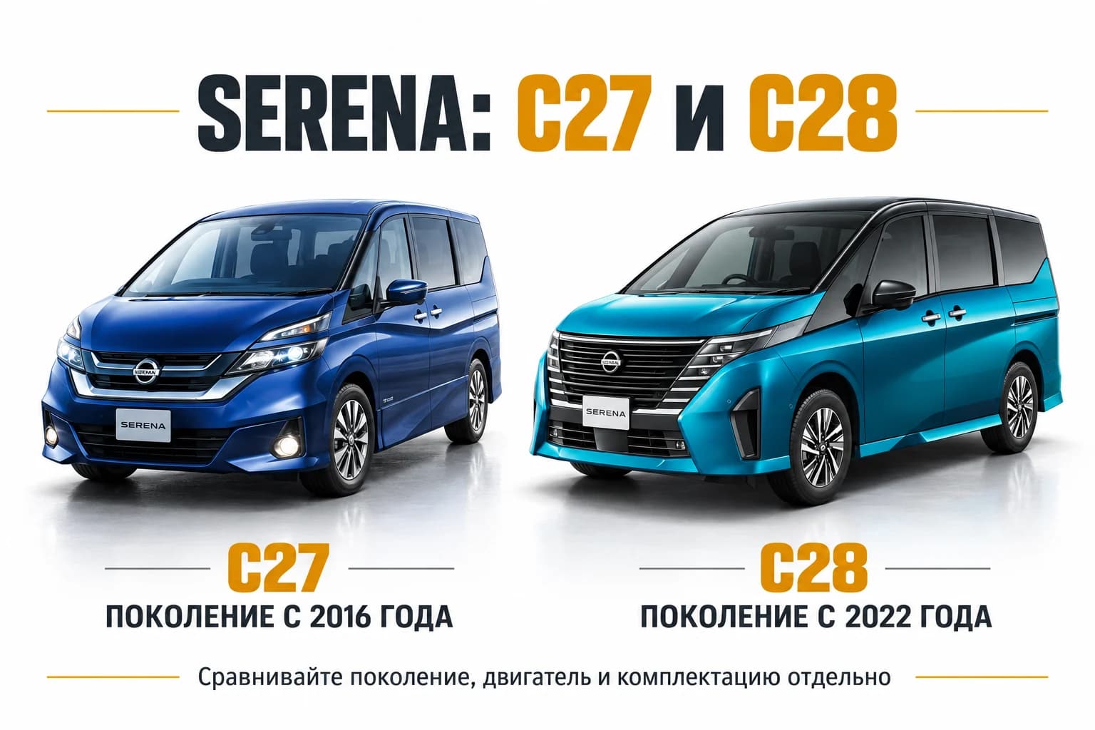 Различия внешности Nissan Serena C27 и C28