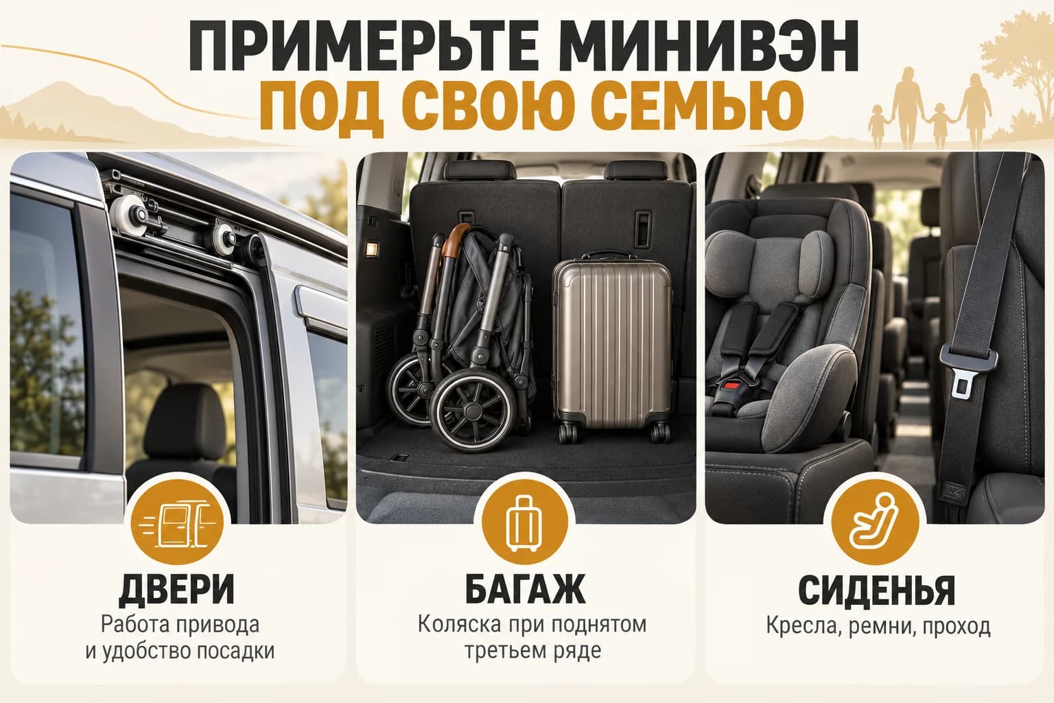 Сдвижные двери, третий ряд и багаж: три практические задачи при выборе Serena