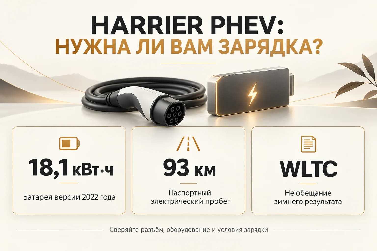 Harrier PHEV 2022: батарея 18,1 кВт·ч и паспортные 93 км по WLTC