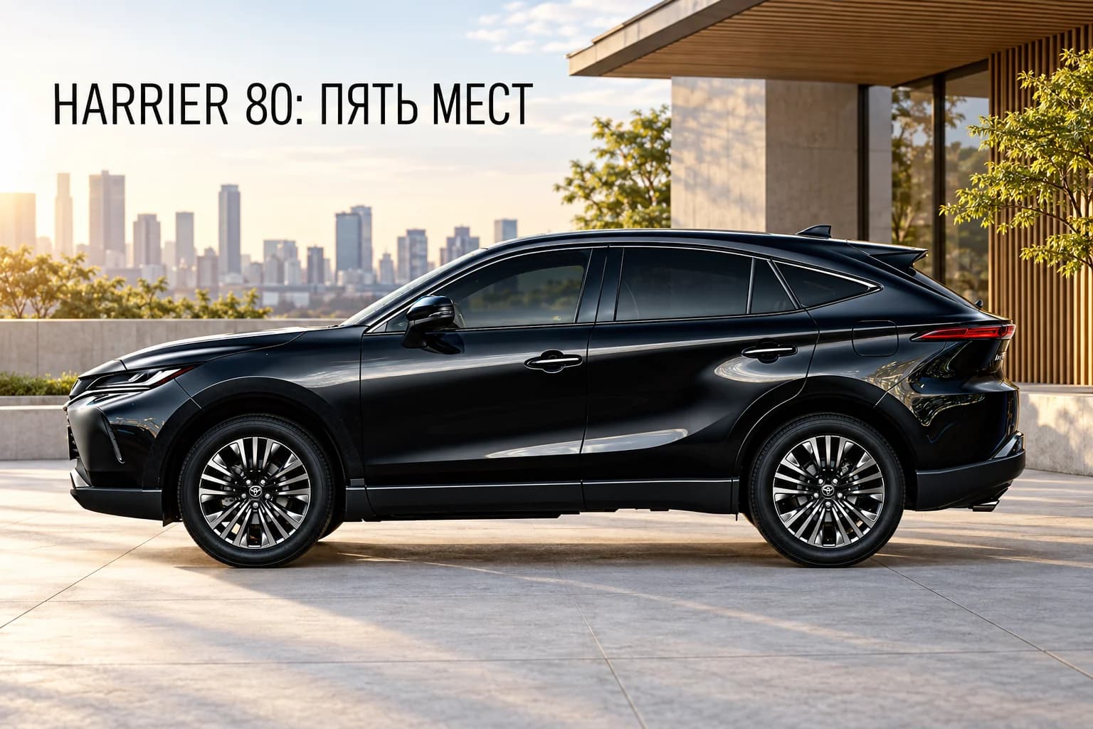 Toyota Harrier 80 сбоку: пятиместный кузов и линия крыши