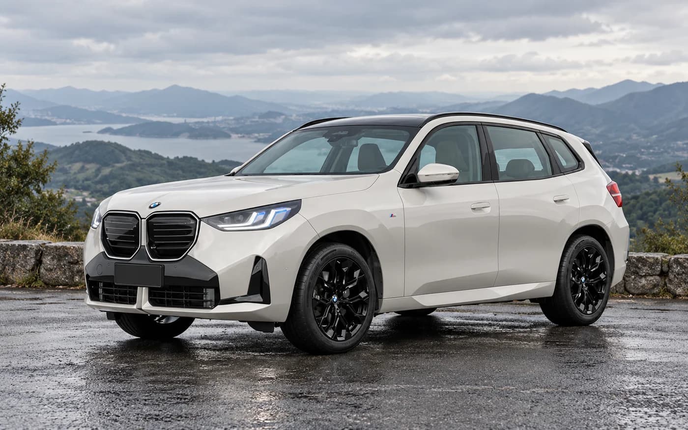Удлинённый BMW X3 G48 китайского рынка, вид спереди и сбоку