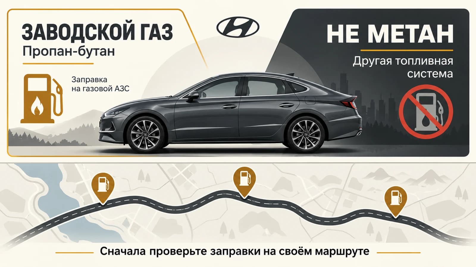 Заводской газ Sonata: пропан-бутан, не метан