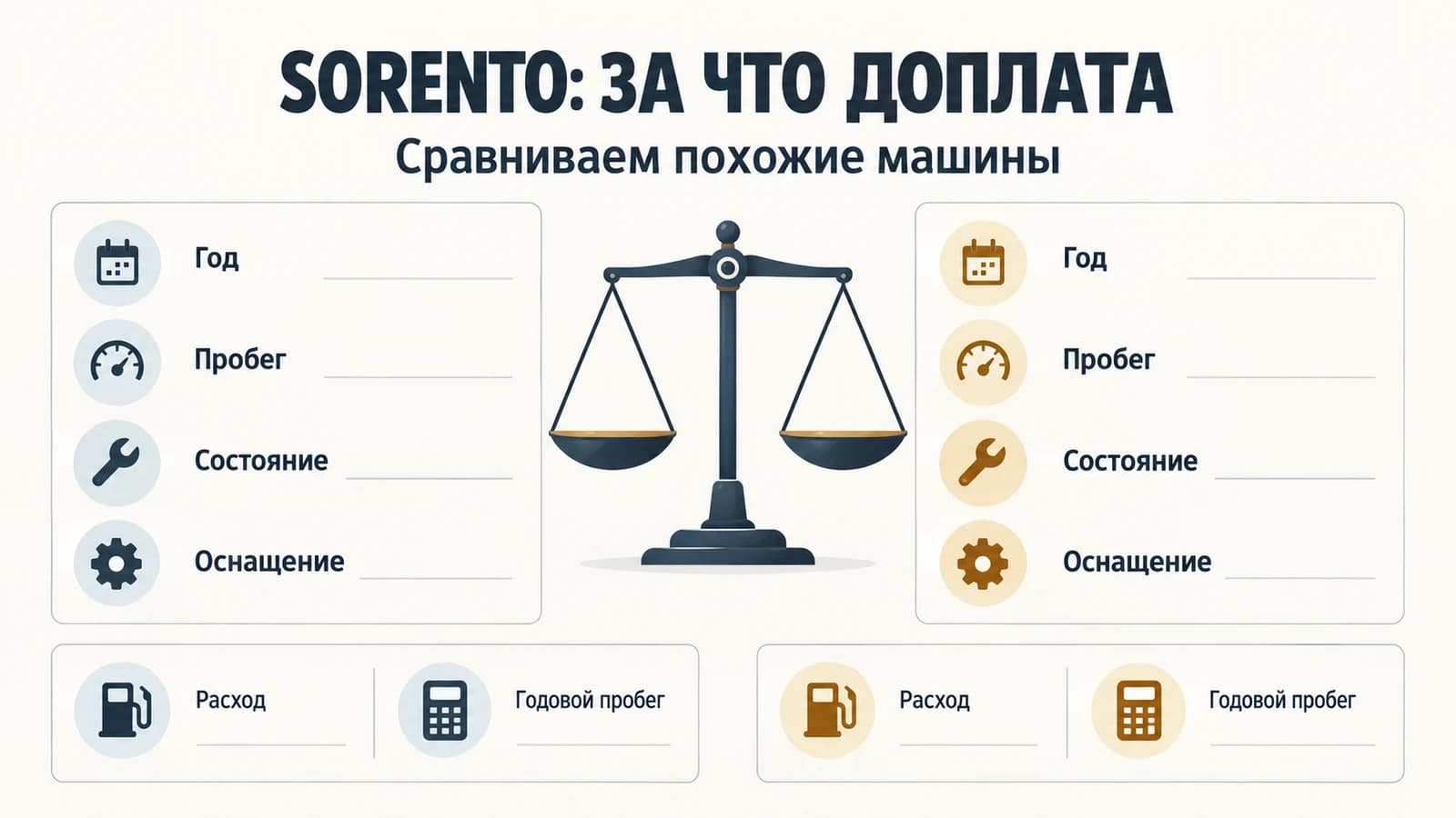 Стоимость владения Sorento: сравниваем машины одинакового года и состояния