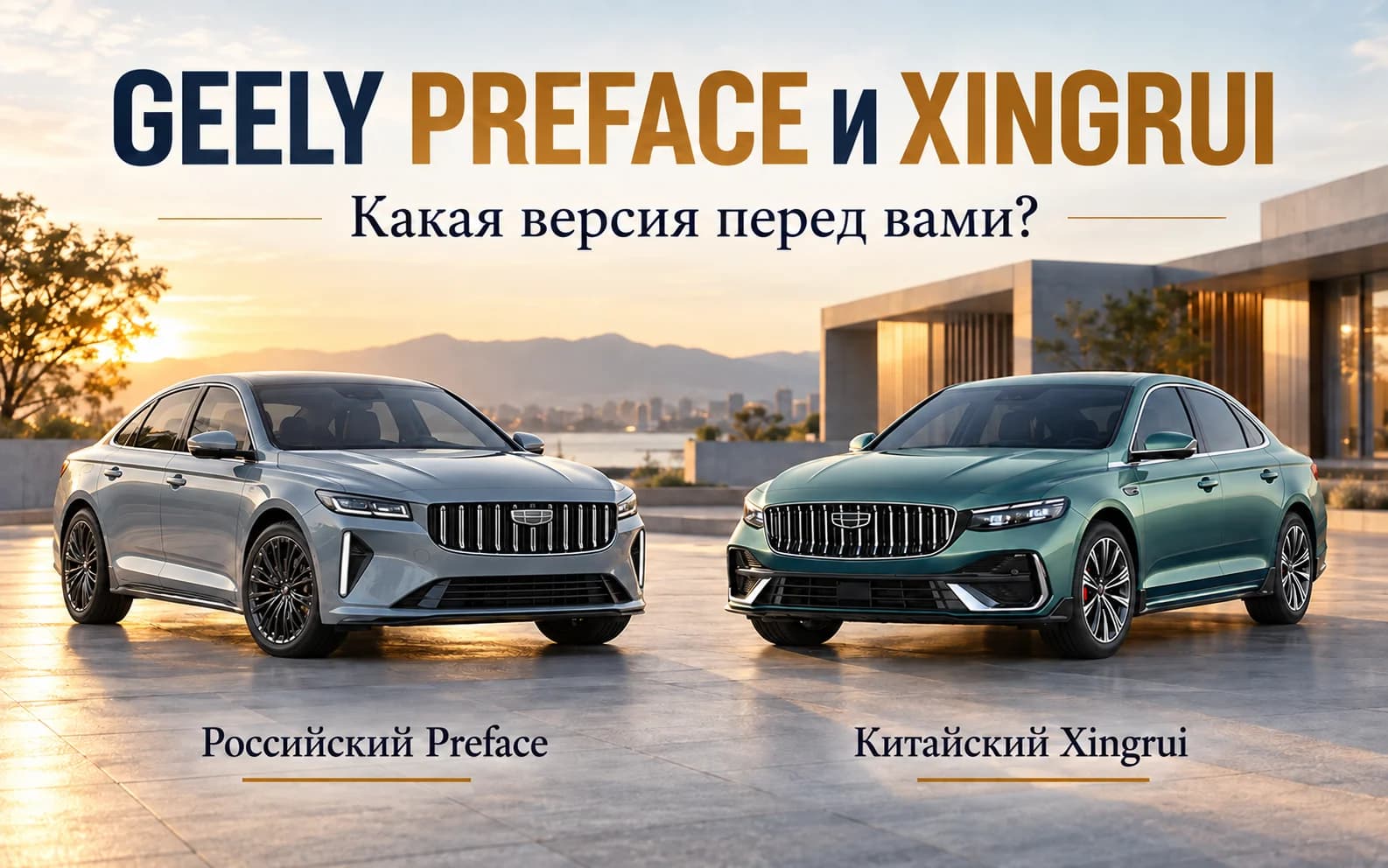 Российский Geely Preface и китайский Xingrui с различным оформлением передней части