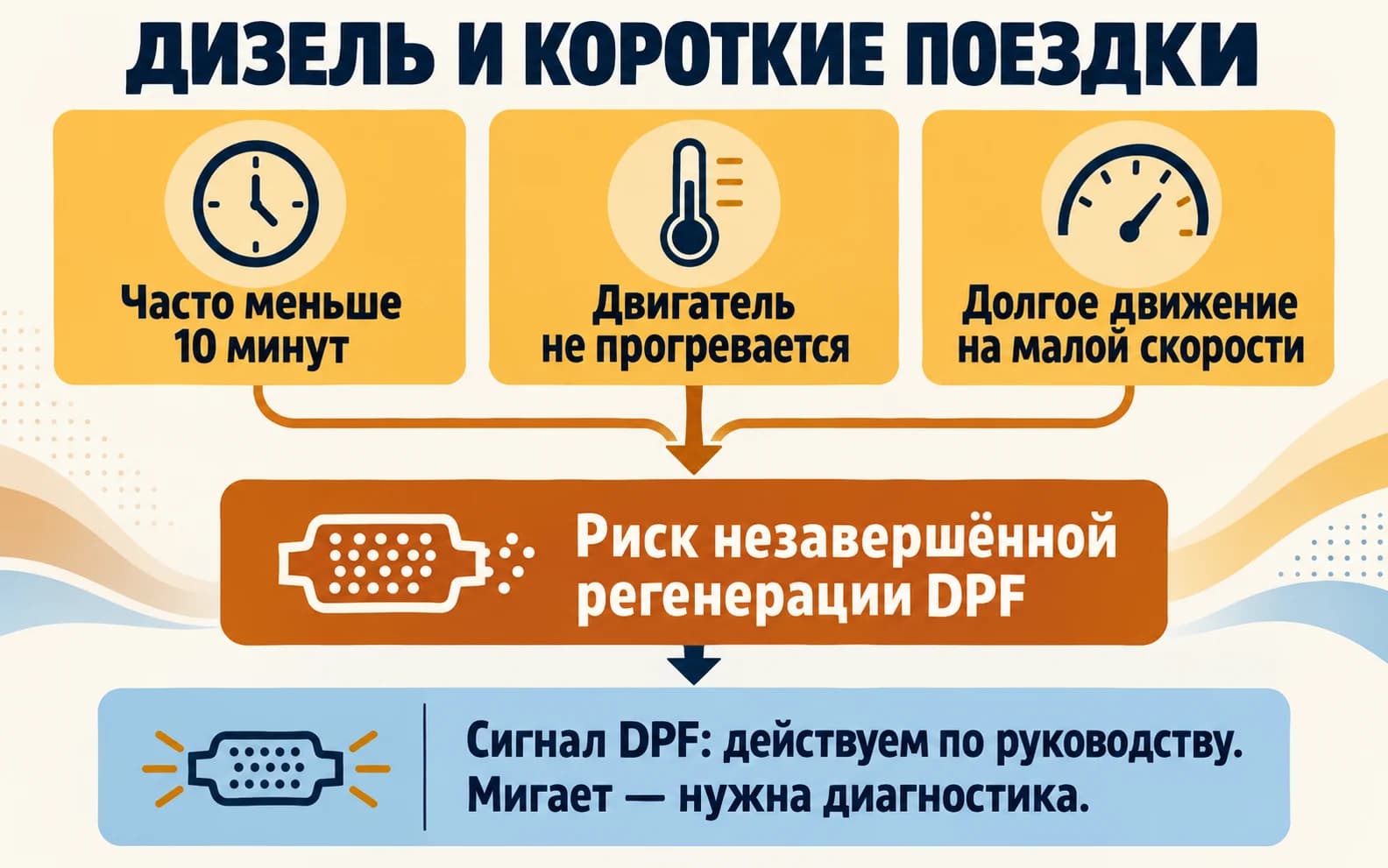 Короткие непрогретые поездки и предупреждения DPF по руководству Mazda