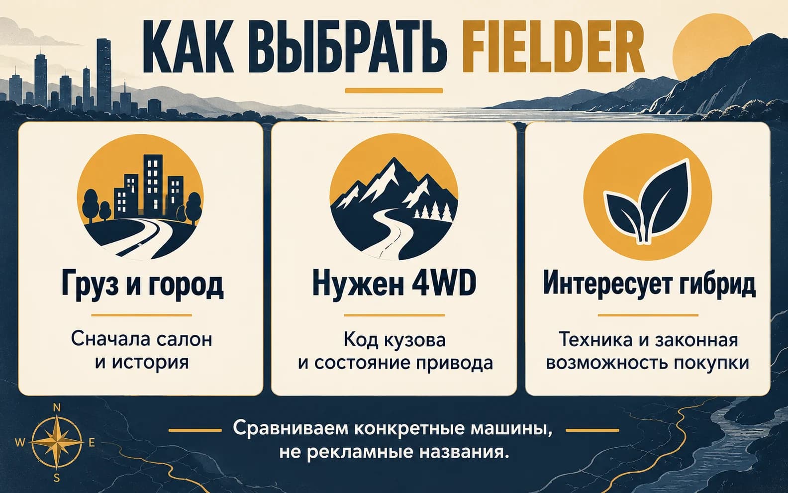 Выбор Fielder по маршруту, приводу и подтверждённой версии