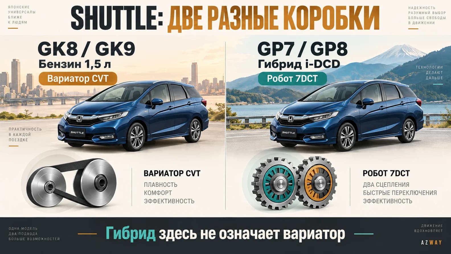Бензиновые GK8/GK9 с CVT и гибридные GP7/GP8 с 7DCT