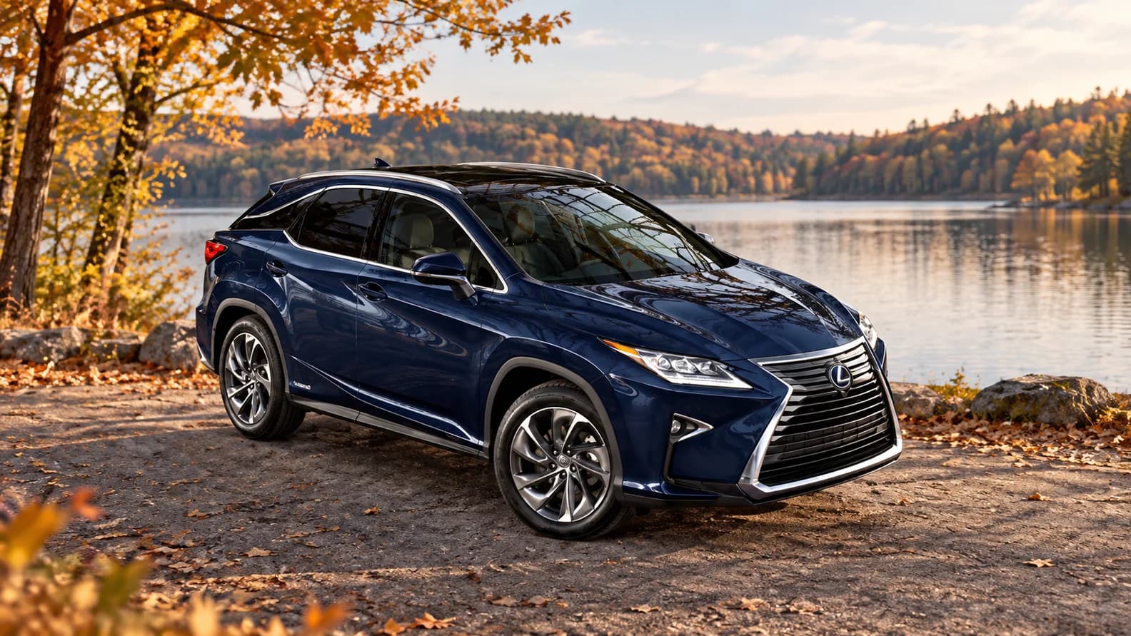 Синий Lexus RX четвёртого поколения