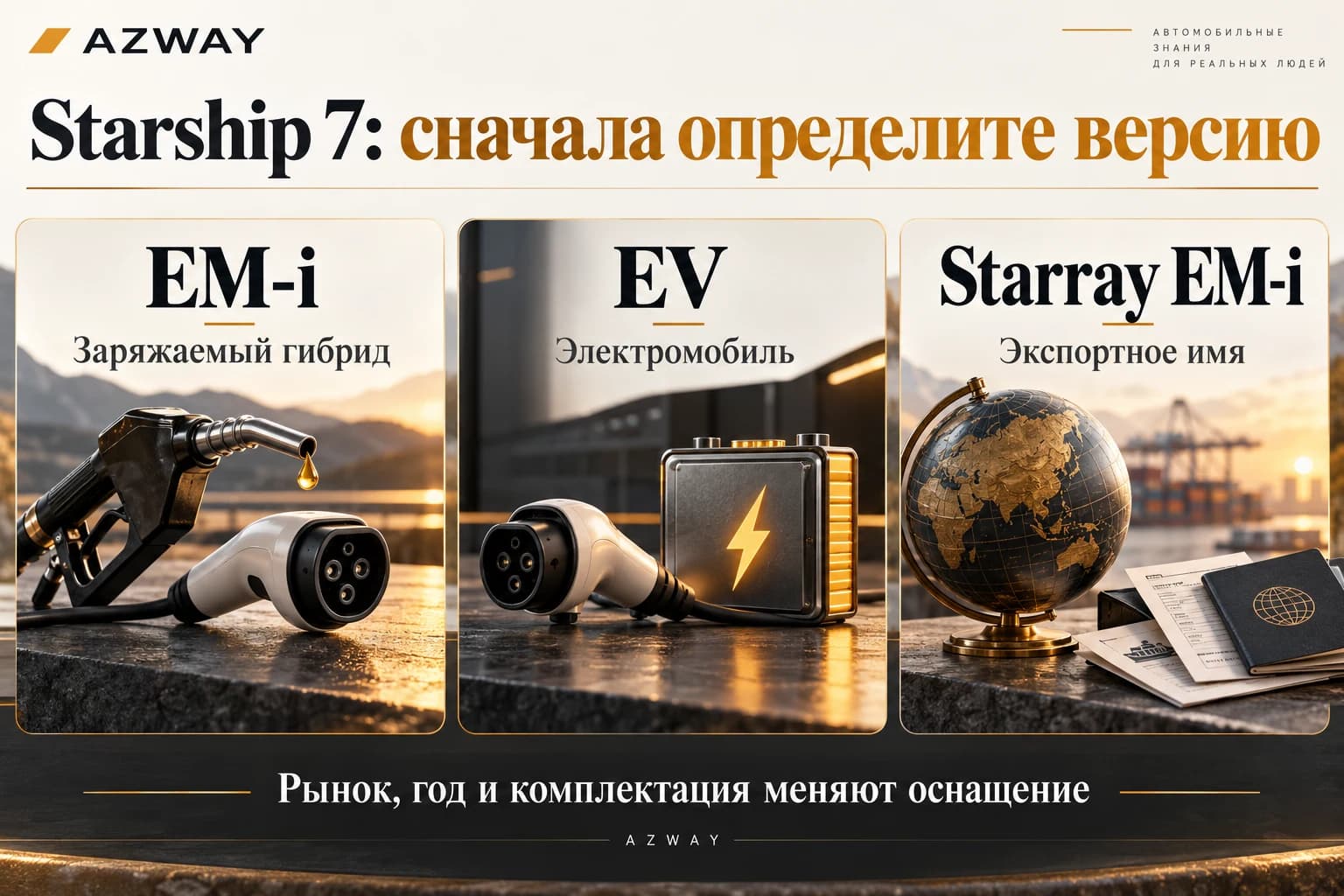 Различия названий Starship 7: EM-i означает заряжаемый гибрид, EV электромобиль, Starray EM-i экспортную версию