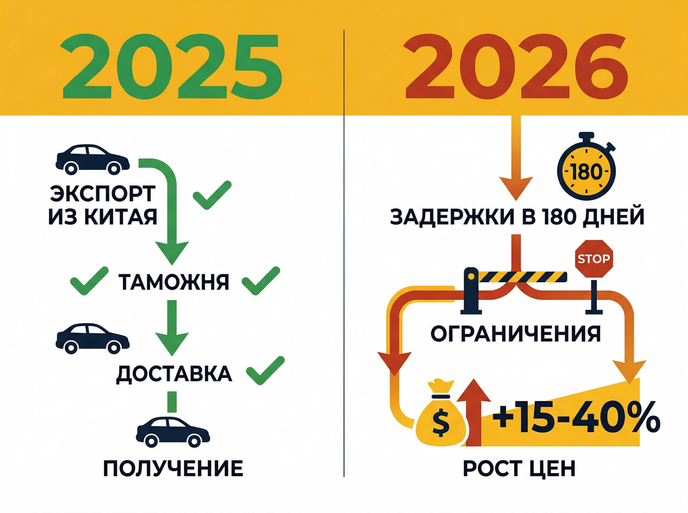 Сравнение условий импорта из Китая: 2025 vs 2026, правило 180 дней и рост утильсбора