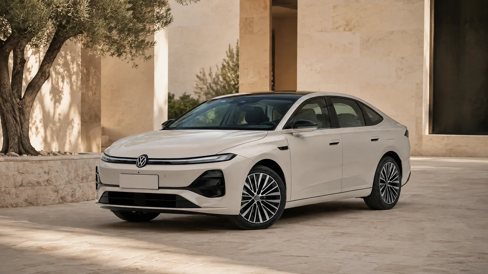 Бежевый Volkswagen ID.ERA 5S: новый китайский гибридный седан
